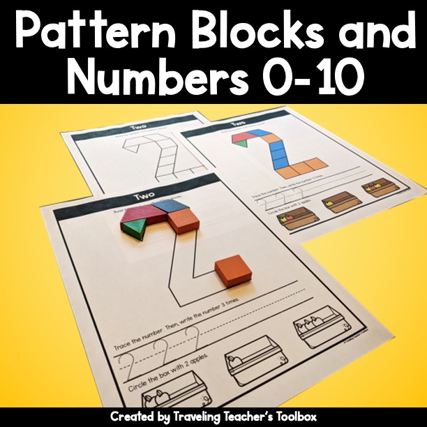 Clickable link to product pattern blocks numbers 0-10. 2 is displayed with pattern blocks on it.